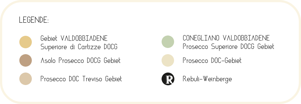 Legenda mappa del Territorio del Prosecco Rebuli_DE